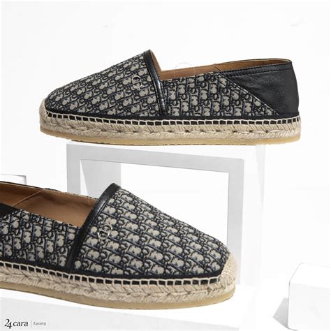 Espadrille Dior Paradise Toile jacquard Dior Oblique beige et noir 